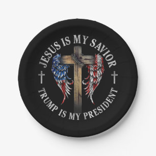 Jesus ist mein Erlöser Trump ist mein Präsident 20 Pappteller