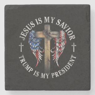 Jesus ist mein Erlöser Trump ist mein Präsident 20 Steinuntersetzer