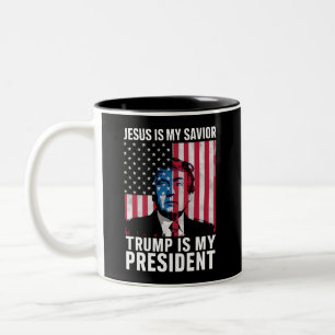 Jesus ist mein Erlöser Trump ist mein Präsident 20 Zweifarbige Tasse