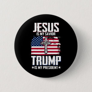 Jesus ist mein Erlöser Trump ist mein Präsident 2  Button