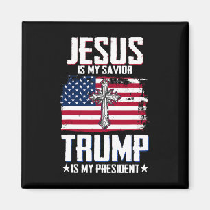 Jesus ist mein Erlöser Trump ist mein Präsident 2  Magnet