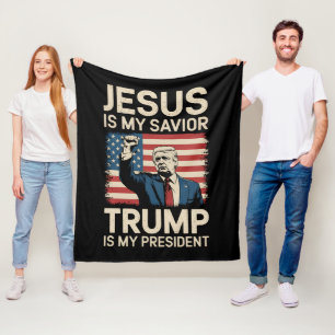 Jesus ist mein Erlöser Trump ist mein Präsident 47 Fleecedecke