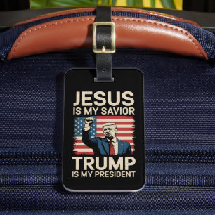 Jesus ist mein Erlöser Trump ist mein Präsident 47 Gepäckanhänger