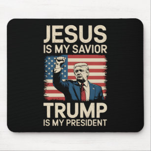 Jesus ist mein Erlöser Trump ist mein Präsident 47 Mousepad