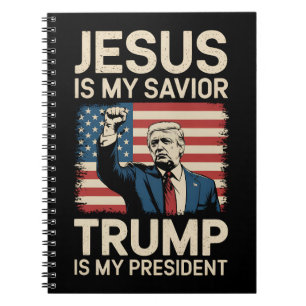 Jesus ist mein Erlöser Trump ist mein Präsident 47 Notizblock