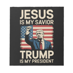 Jesus ist mein Erlöser Trump ist mein Präsident 47 Notizblock
