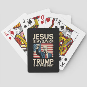 Jesus ist mein Erlöser Trump ist mein Präsident 47 Spielkarten