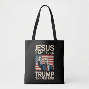 Jesus ist mein Erlöser Trump ist mein Präsident 47 Tasche
