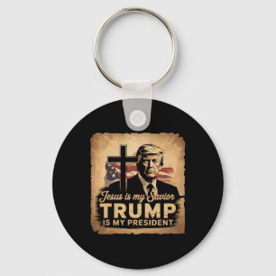 Jesus ist mein Erlöser, Trump ist mein Präsident B Schlüsselanhänger