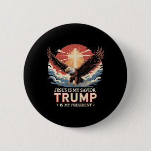 Jesus ist mein Erlöser Trump ist mein Präsident Bi Button