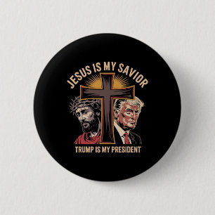 Jesus ist mein Erlöser Trump ist mein Präsident Bi Button