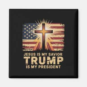 Jesus ist mein Erlöser Trump ist mein Präsident Bi Magnet