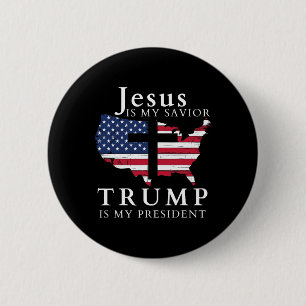 Jesus ist mein Erlöser Trump ist mein Präsident Button