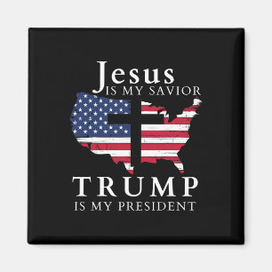 Jesus ist mein Erlöser Trump ist mein Präsident  Magnet