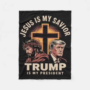 Jesus ist mein Erlöser Trump ist mein Präsident Re Fleecedecke
