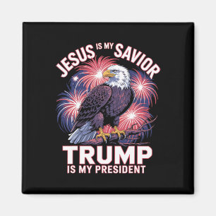 Jesus ist mein Erlöser Trump ist mein Präsident Re Magnet