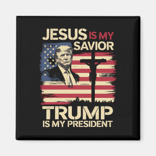 Jesus ist mein Erlöser Trump ist mein Präsident US Magnet