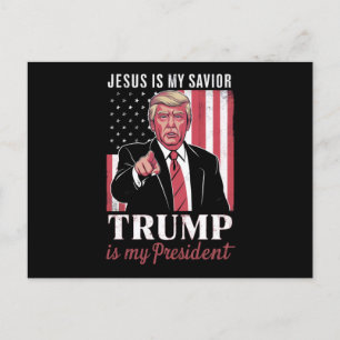 Jesus ist mein Erlöser Trump ist mein Präsident Wa Postkarte