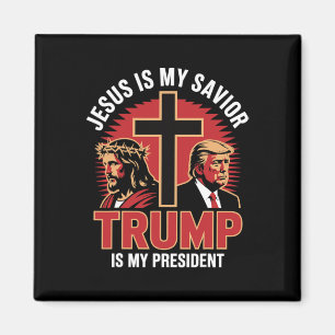 Jesus ist mein Erlöser Trump mein Präsident Christ Magnet