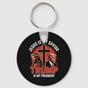 Jesus ist mein Erlöser Trump mein Präsident Christ Schlüsselanhänger