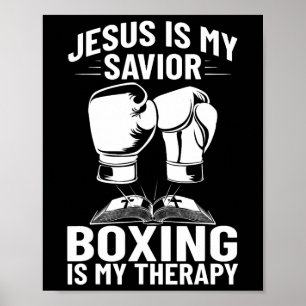 Jesus ist mein Erretter Boxen ist meine Therapie B Poster