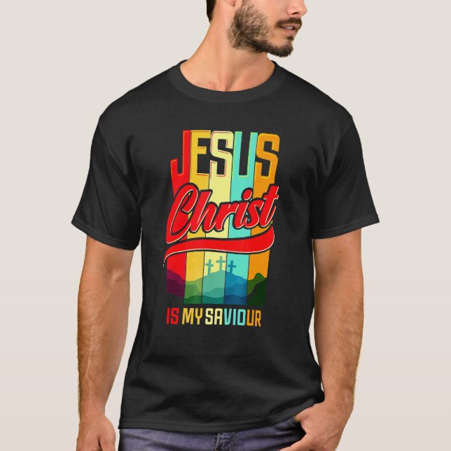 Jesus ist mein Erretter Christus Gerettet mein Leb T-Shirt (Vorderseite)