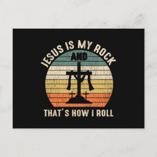 Jesus ist mein Fels, so rolle ich - Christliches G Postkarte