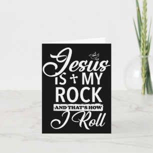 Jesus ist mein Fels und so rolle ich Lustiger Reli Karte