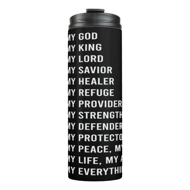 Jesus ist mein Gott Thermosbecher (Vorderseite)