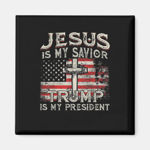 Jesus Ist Mein Heiland Trump Ist Mein Präsident Am Magnet