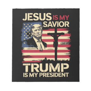 Jesus ist mein Heiland Trump ist mein Präsident US Notizblock