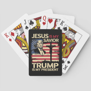 Jesus ist mein Heiland Trump ist mein Präsident US Spielkarten