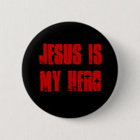 "Jesus ist mein HELD" pinback Knopf