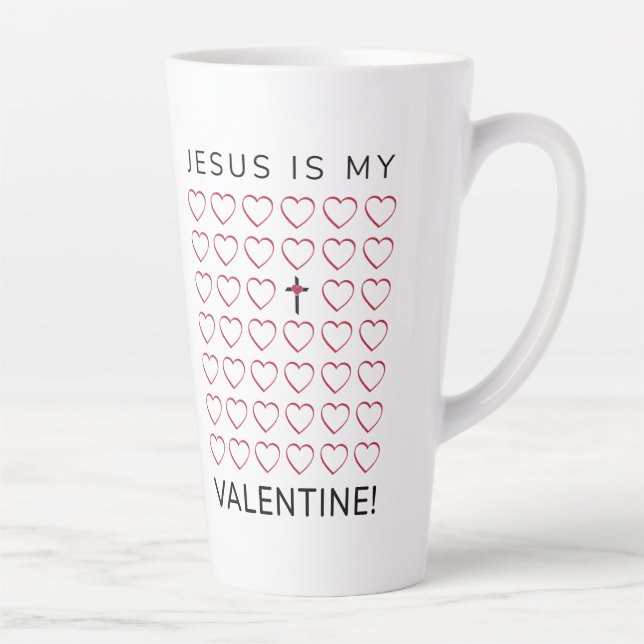 Jesus ist mein Herzkreuz der Valentine Milchtasse (Rechts)