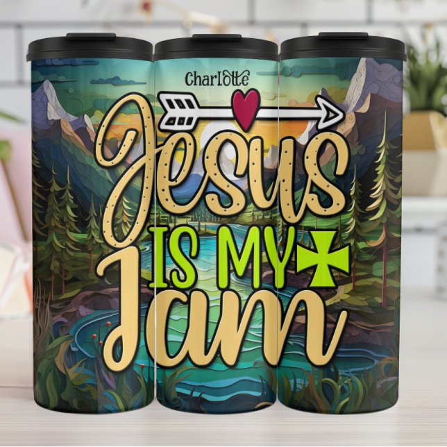 Jesus ist mein Jam Thermosbecher (Von Creator hochgeladen)