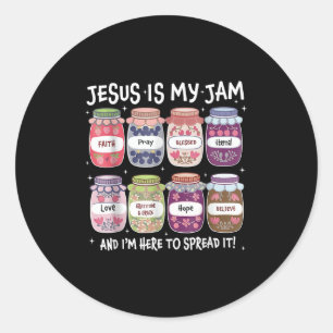 Jesus ist mein Jam und ich bin hier, um es Christl Runder Aufkleber