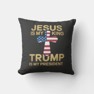Jesus ist mein König, Trump ist mein Präsident. Kissen