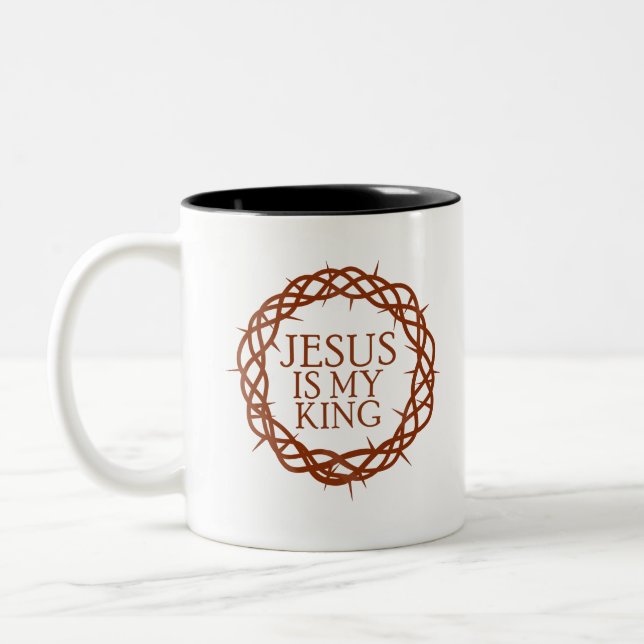 Jesus ist mein König Zweifarbige Tasse (Links)