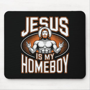 Jesus ist mein Kumpel Religiöses Fitnessstudio Chr Mousepad