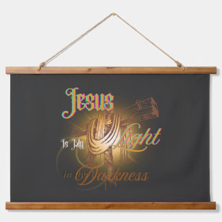 Jesus ist mein Licht – Halloween  Wandteppich Mit Holzrahmen