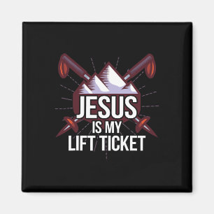 Jesus ist mein Lift Ticket Ski Kirche Skifahren Ch Magnet