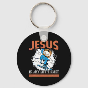 Jesus ist mein Lift Ticket Winter Ski Skifahrer Schlüsselanhänger