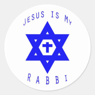 Jesus ist mein Rabbiner-Aufkleber Runder Aufkleber
