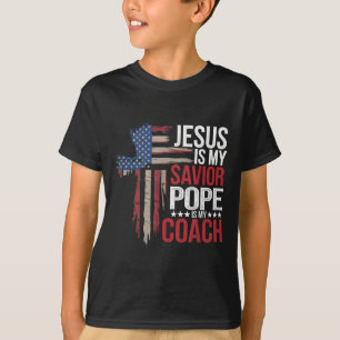 Jesus ist mein Retter Papst ist mein Coach religiö T-Shirt