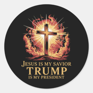 Jesus ist mein Retter Trump ist mein Christlicher  Runder Aufkleber