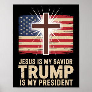 Jesus ist mein Retter Trump ist mein politischer P Poster