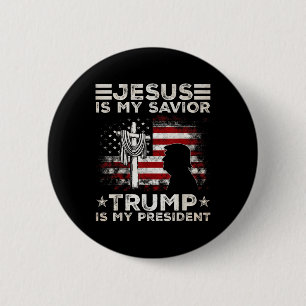 Jesus ist mein Retter Trump ist mein Präsident 202 Button