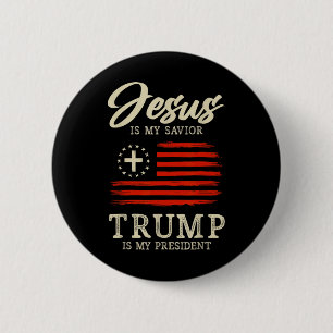Jesus ist mein Retter Trump ist mein Präsident 202 Button