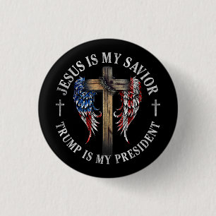 Jesus ist mein Retter Trump ist mein Präsident 202 Button