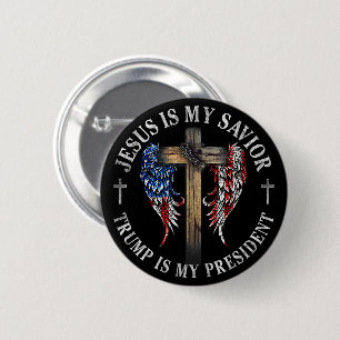 Jesus ist mein Retter Trump ist mein Präsident 202 Button